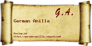 German Anilla névjegykártya